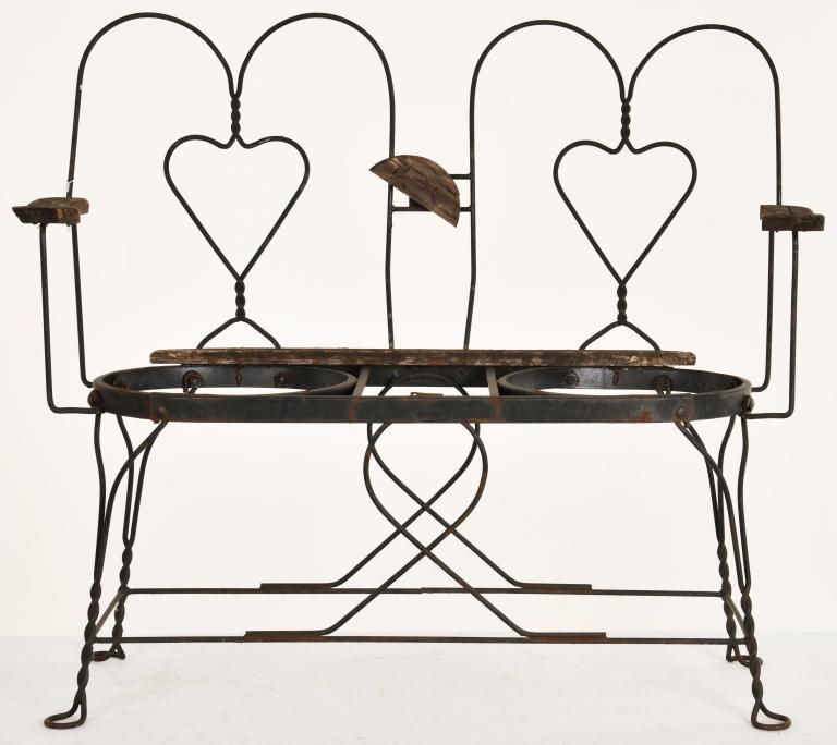 EARLY SIDE BY SIDE ICE CREAM PARLOR LOVESEAT (1 of 1)