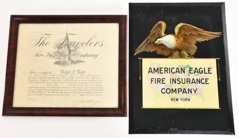 LOT OF 2 INSURANCE FRAMED ADVERTISEMENTS (1 of 2)