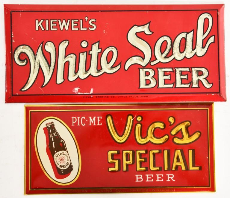 KIEWELS WHITE SEAL & VIC'S SPECIAL BEER SIGNS (1 of 2)