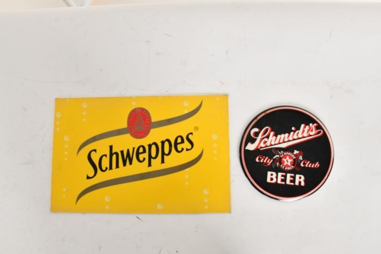 SCHMIDT'S CITY CLUB BEER & SCHWEPP'S GINGER ALE SIGNS (1 of 2)