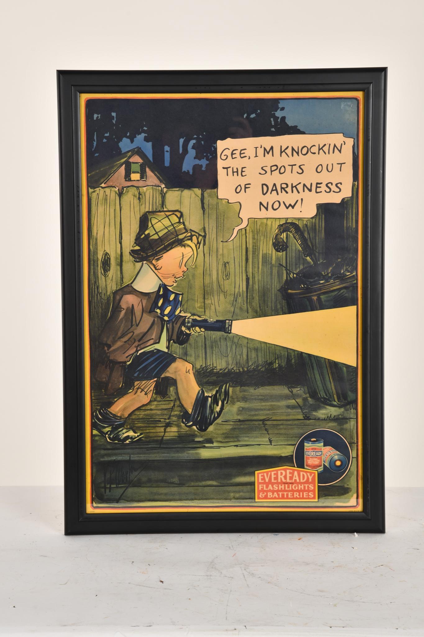 EVEREADY FLASHLIGHTS FRAMED SIGN (1 of 2)