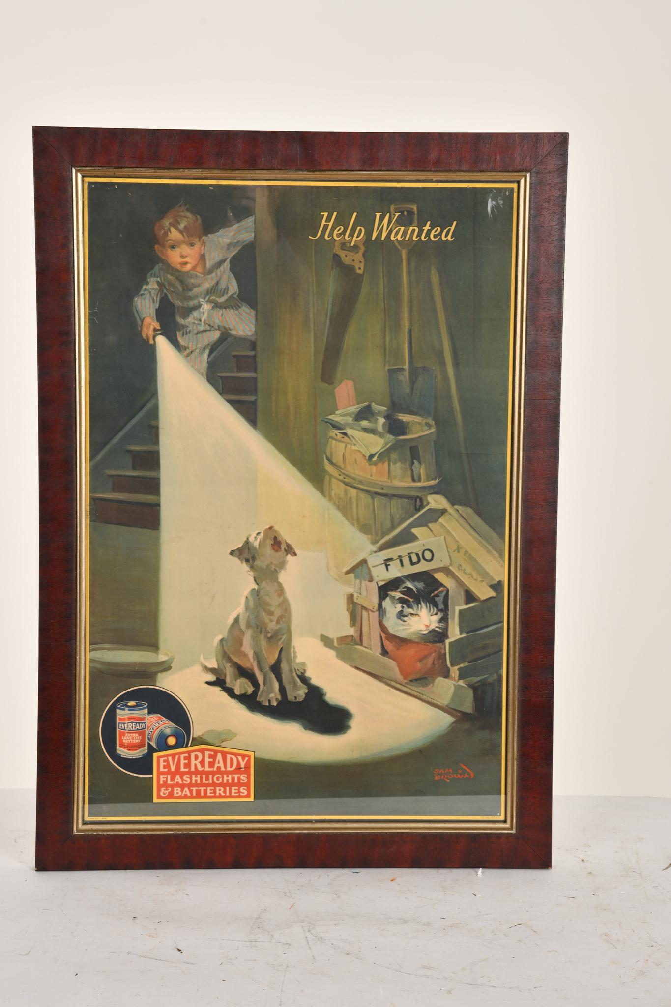 EVEREADY FLASHLIGHTS FRAMED SIGN (1 of 2)