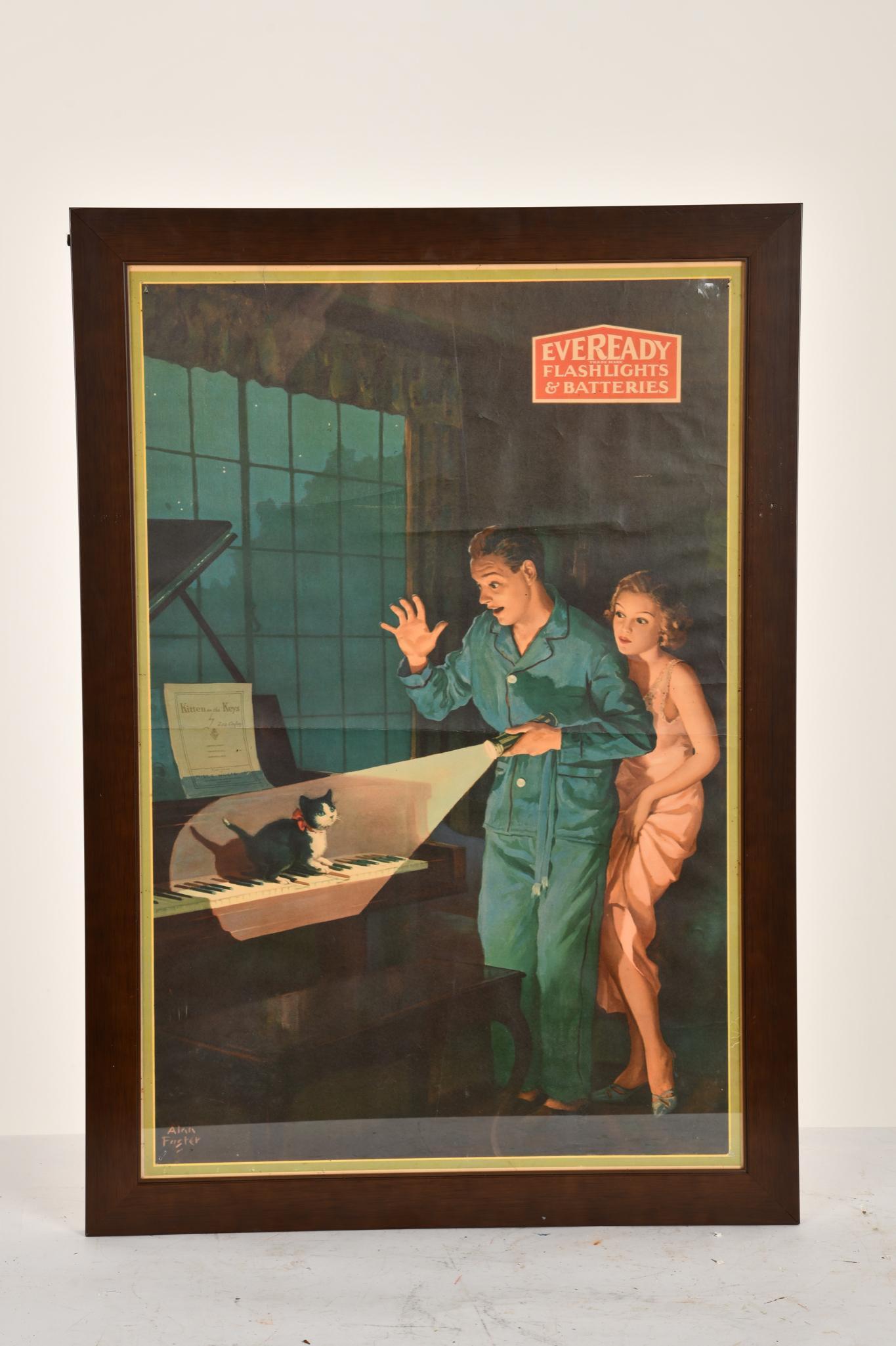 EVEREADY FLASHLIGHTS FRAMED SIGN (1 of 2)