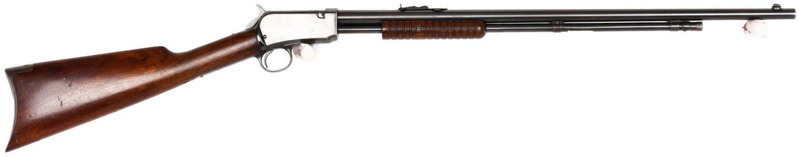 Winchester Model 90 .22 WRF Pump Action Rifle S# 653086: 75% blueing with handling marks in stock. 