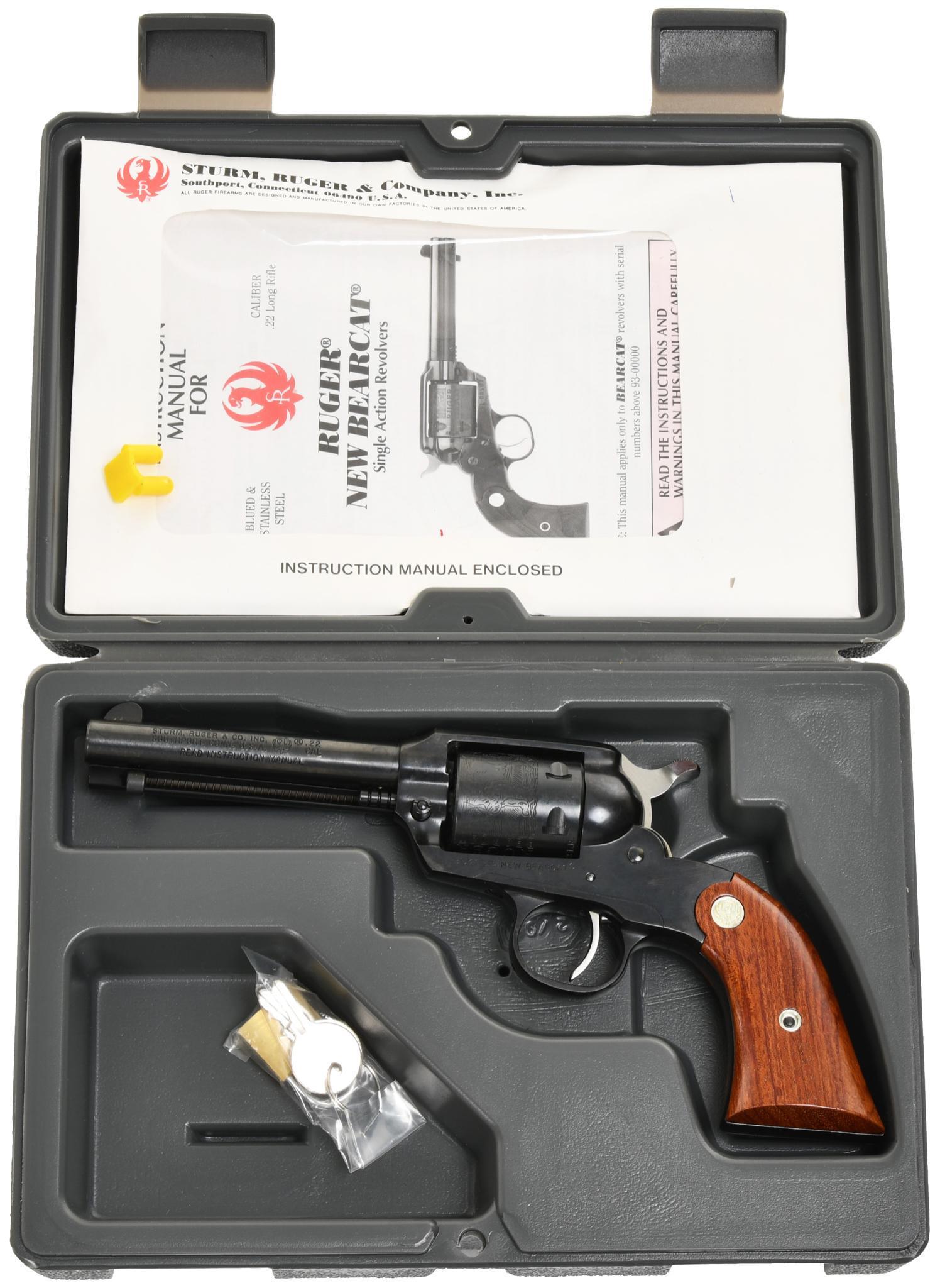 Ruger New Model Bearcat .22 Caliber Single Action: 4" Barrel 6 shot. New in box . Comes w/ papers.