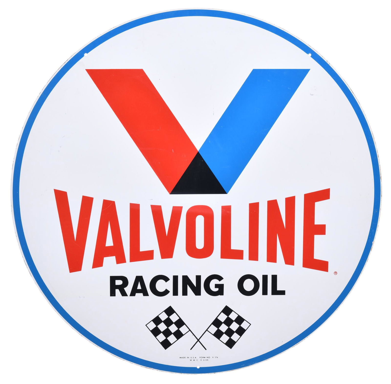 Valvoline Racing Oil w/logo Metal Sign w/curb stand (1 of 2)