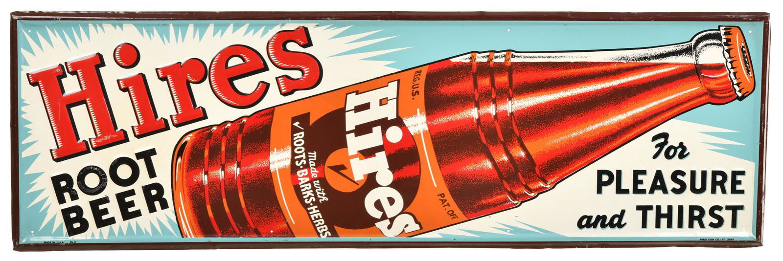 Hires Root Beer w/Bottle "for Pleasure and Thirst" (1 of 2)