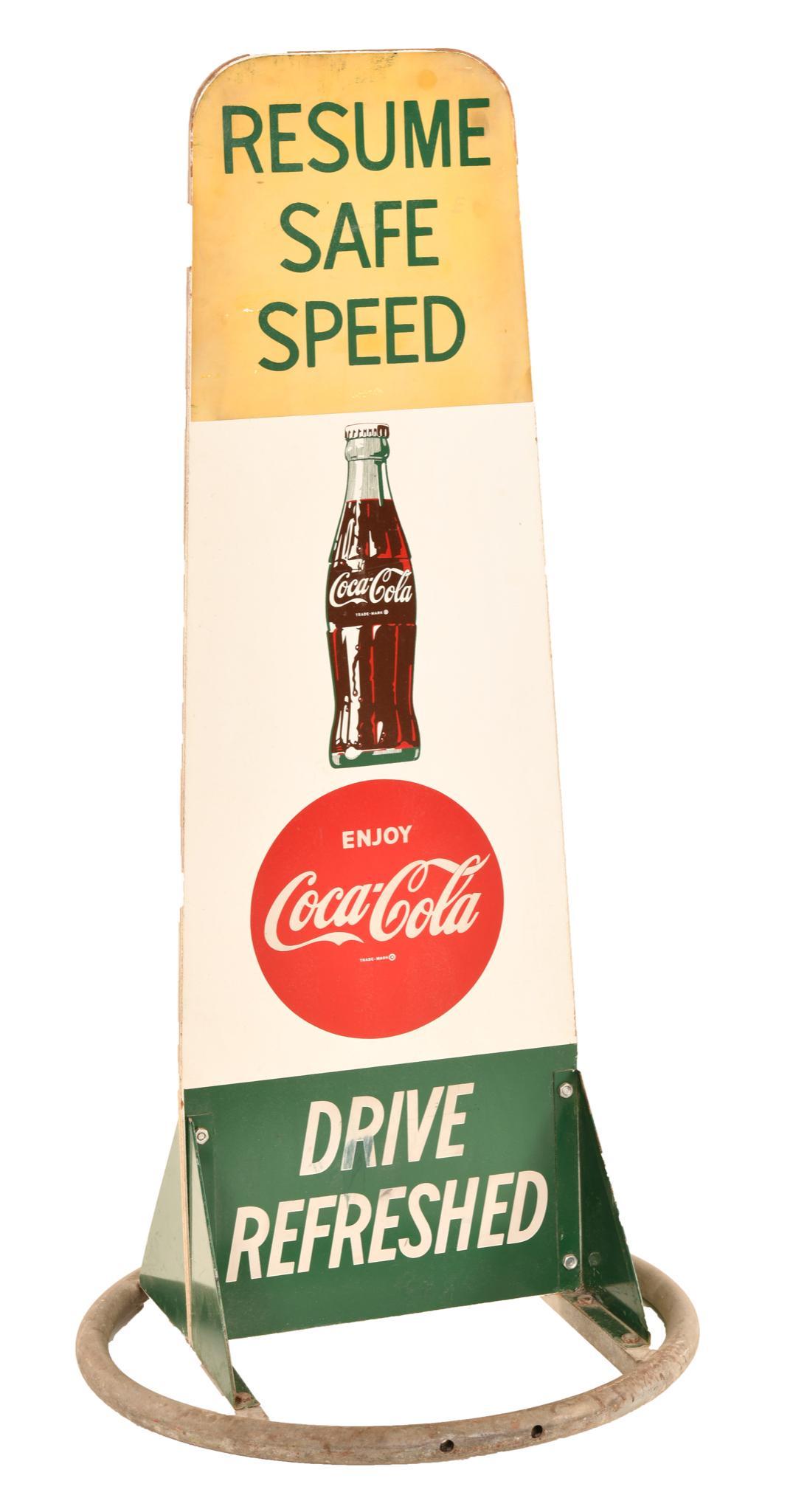 Coca-Cola "Slow School Zone" Wood Cross Sign (1 of 2)