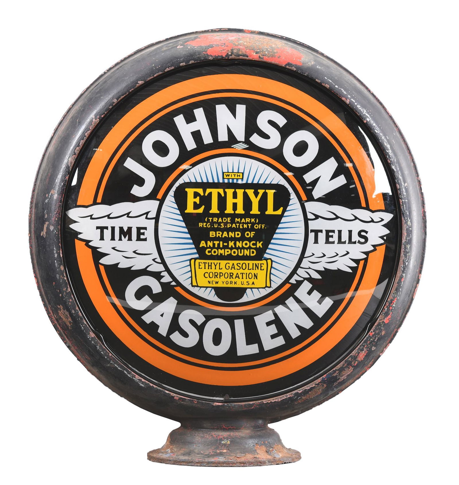 Johnson Gasolene w/ethyl logo 15" Single Globe Lens (1 of 2)