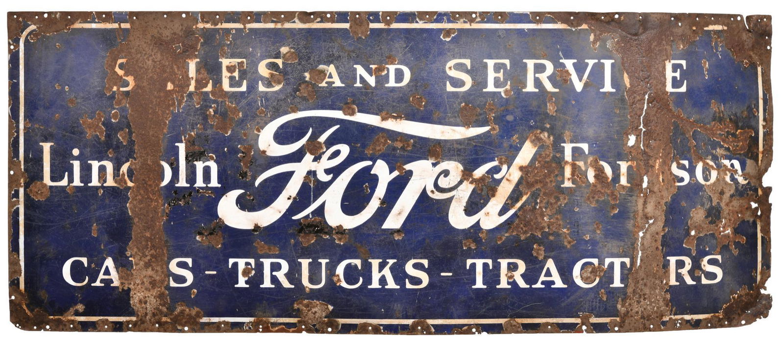 Ford Lincoln Fordson Sales & Service Porcelain Sign (1 of 2)