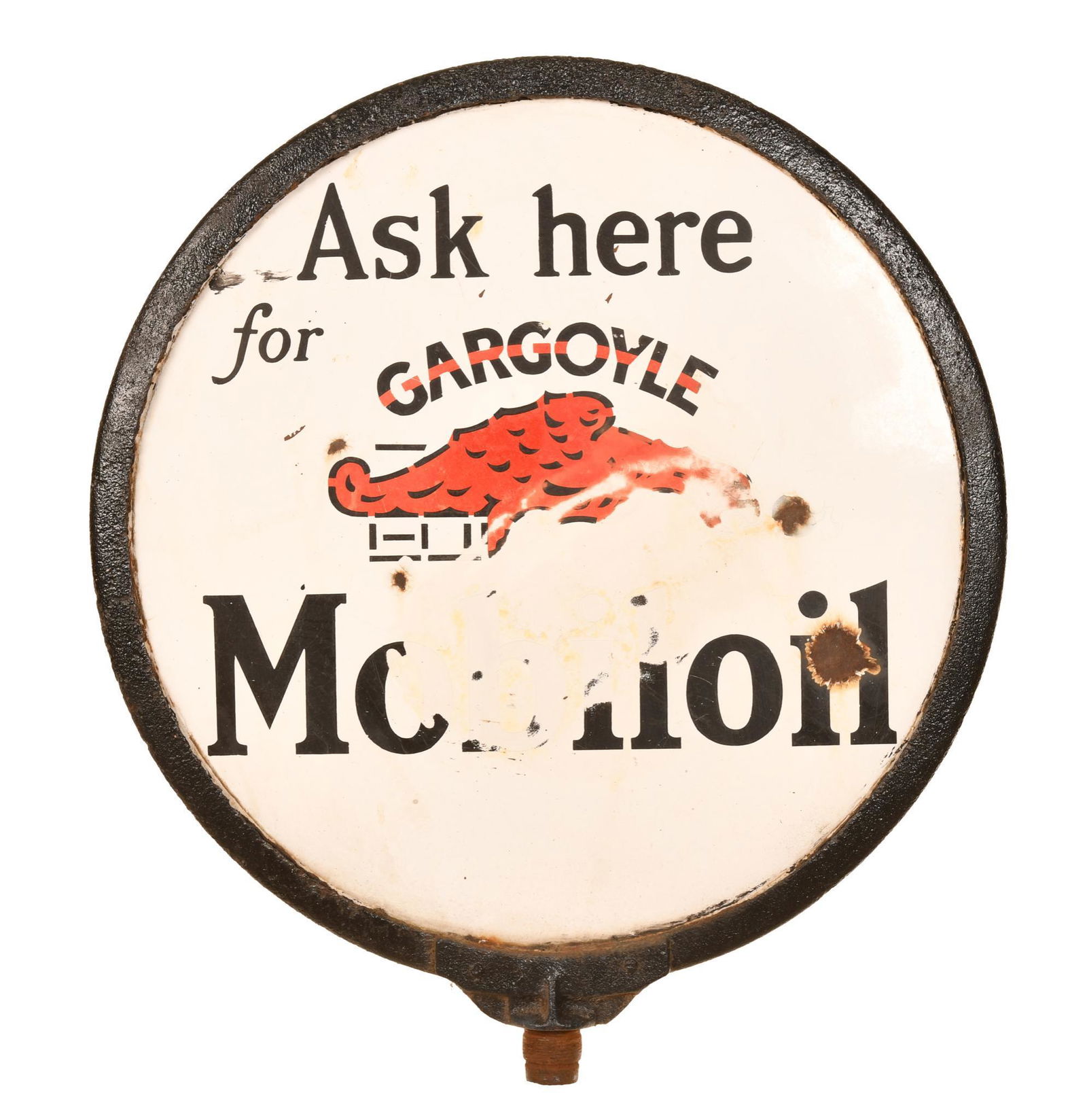Ask here for Gargoyle  Mobiloil Porcelain Sign (1 of 2)