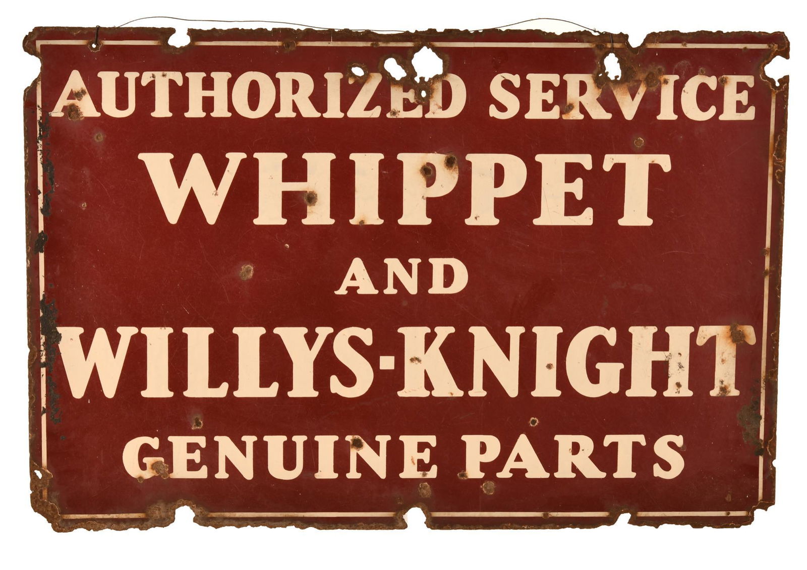Whippet & Willys Knight Porcelain Sign (1 of 2)