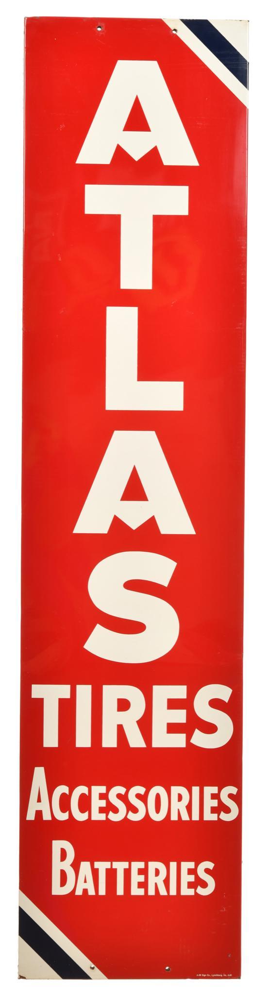 Atlas Tires Accessories Batteries Metal Sign (1 of 2)
