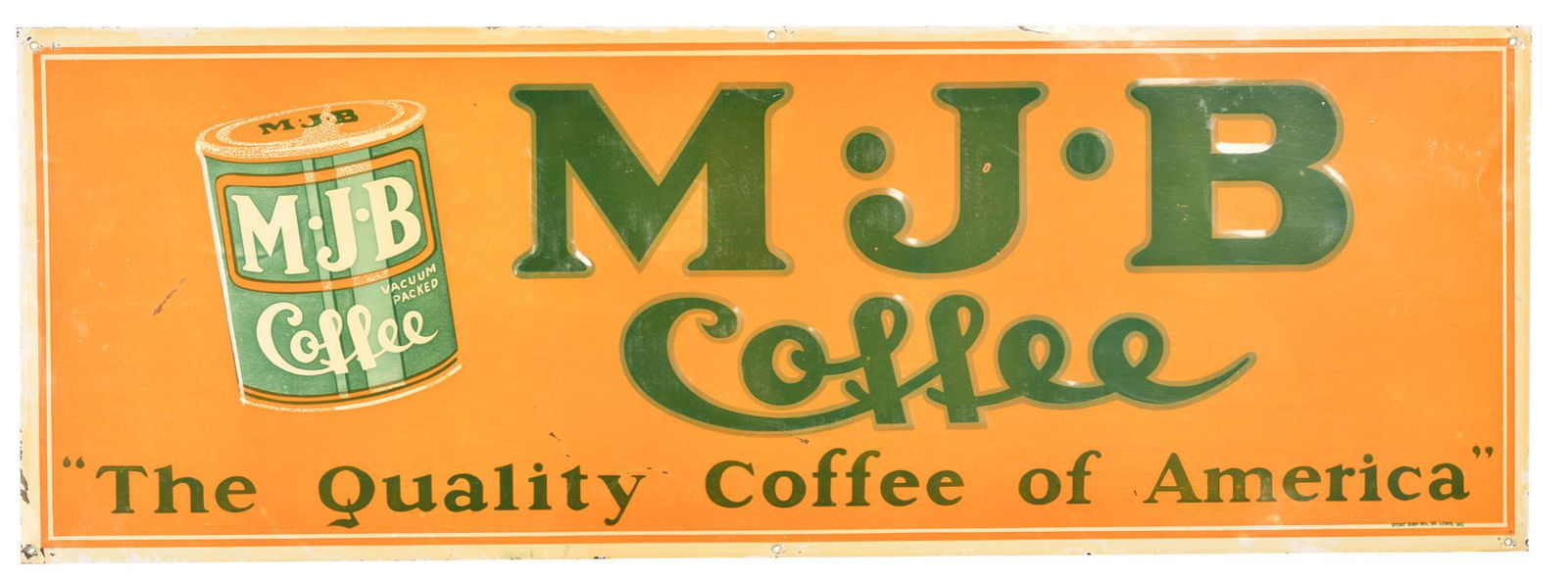 1928年￼当時￼物￼ アメリカコーヒーブランド「MJB Coffee」ポスター Mjb Coffee Advertising Sign