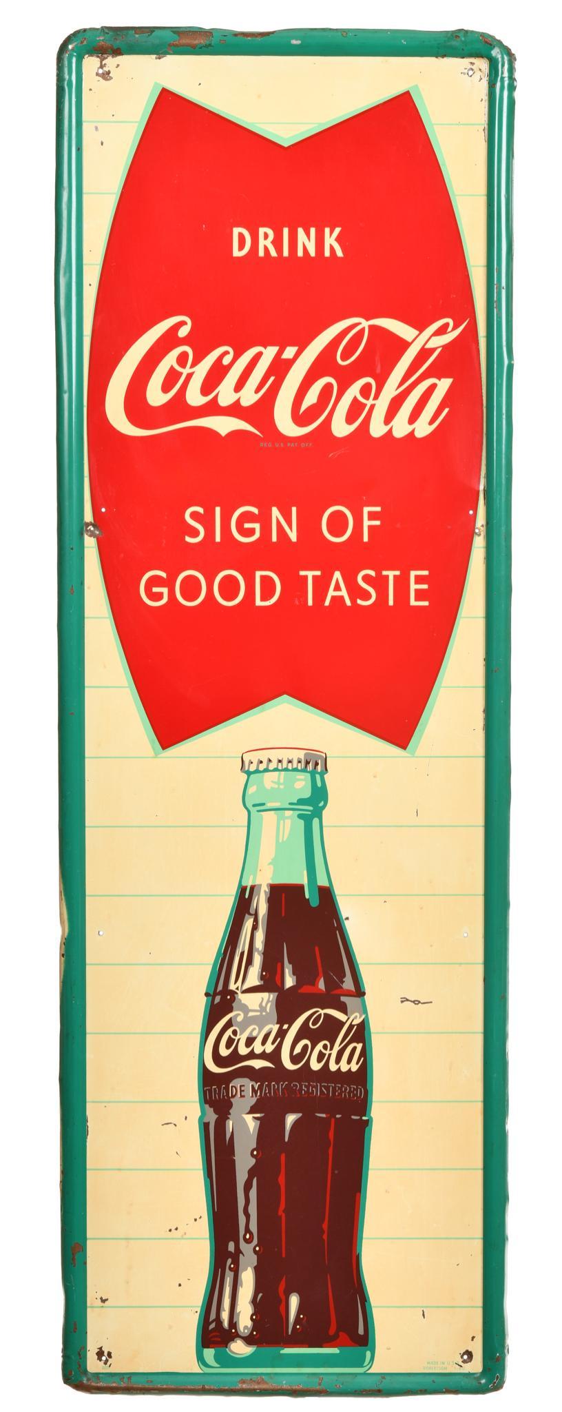 Drink Coca-Cola Fish Tail Logo w/bottle Metal Sign (1 of 2)