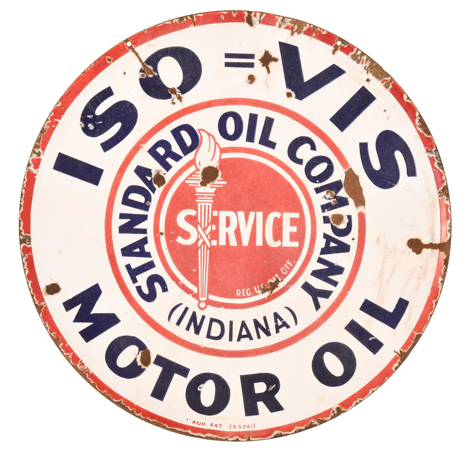 Standard ISO=VIS Motor Oil Porcelain Sign (1 of 2)