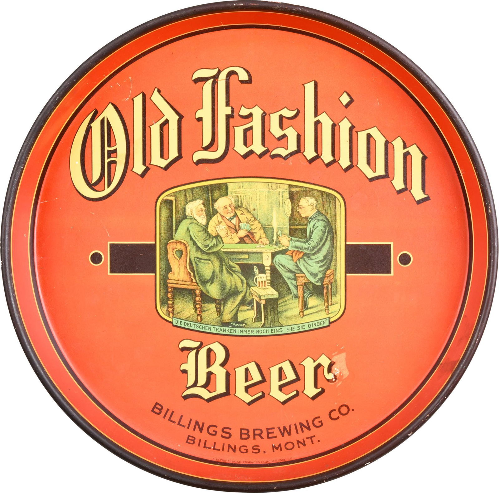 Old Fashion Beer Billings Brewing Metal Serving Tray (1 of 2)