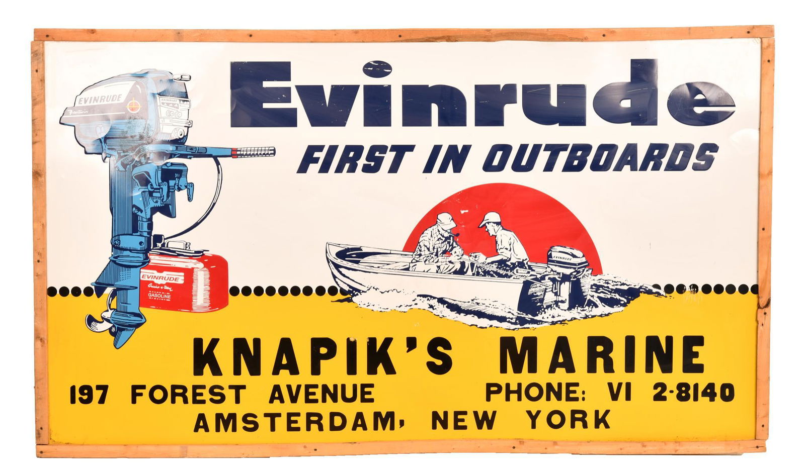 Evinrude "First in Outboards" Large Metal Sign (repop) (1 of 2)