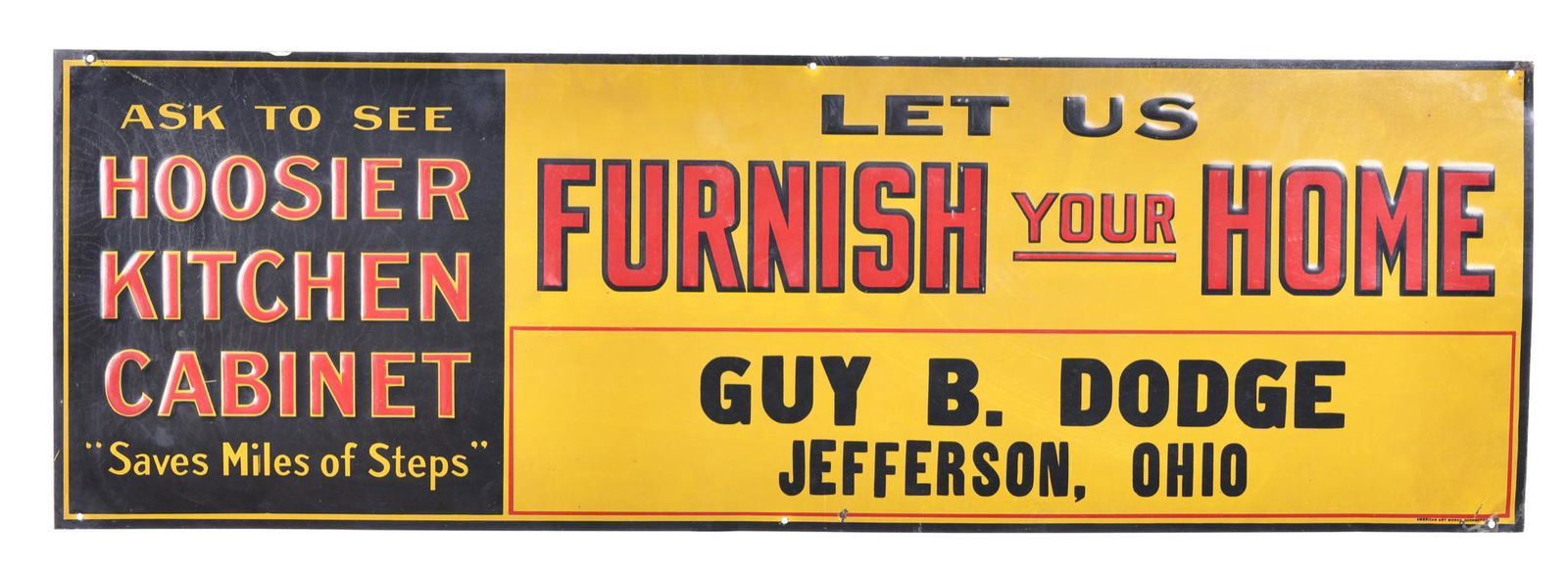 Hoosier Kitchen Cabinet Metal Sign (1 of 2)