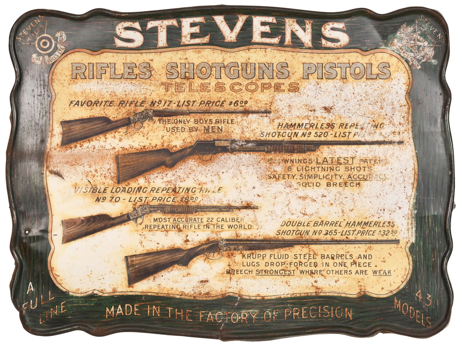 Stevens Rifles Shotguns Tin Sign (1 of 2)