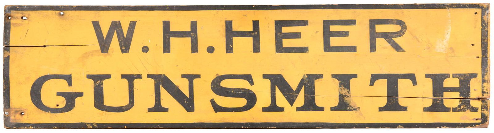 W.H. Heer Gunsmith Wood Sign (1 of 2)