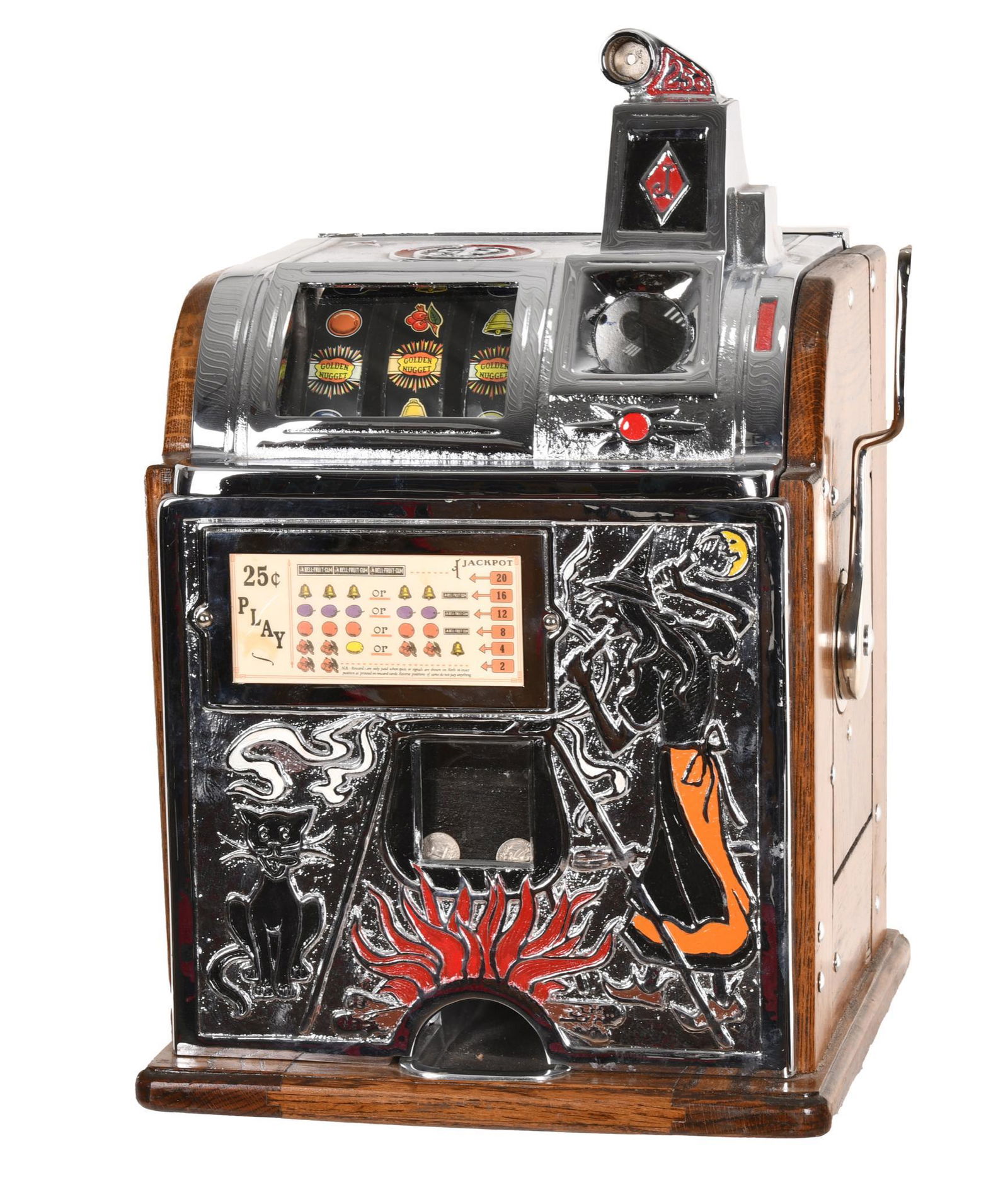 Jennings Witch & Black Cat 25 Cent Slot Machine (1 of 4)