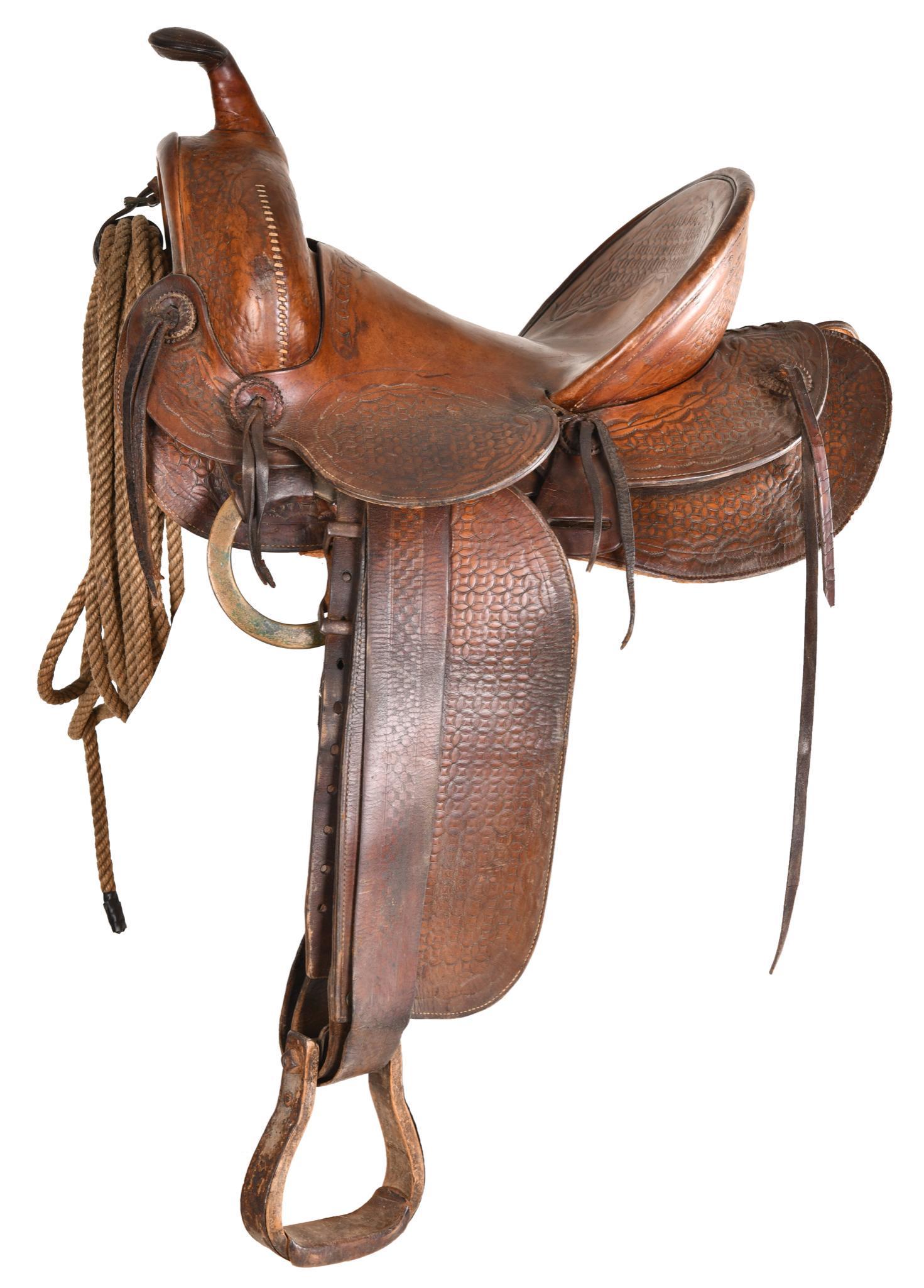 F.M. Stern San Jose, Cal Leather Roping Saddle (1 of 1)