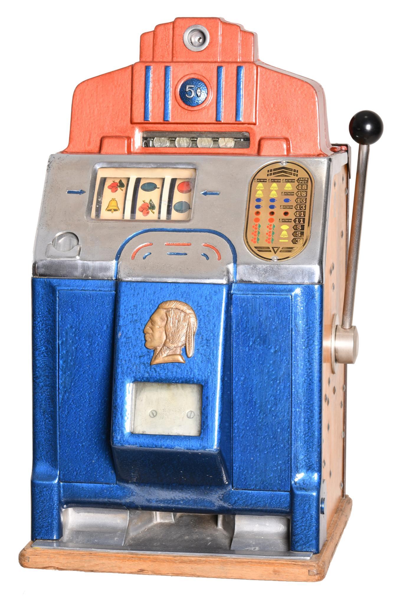 Jennings 5 Cent Silver Chief Slot Machine (1 of 4)