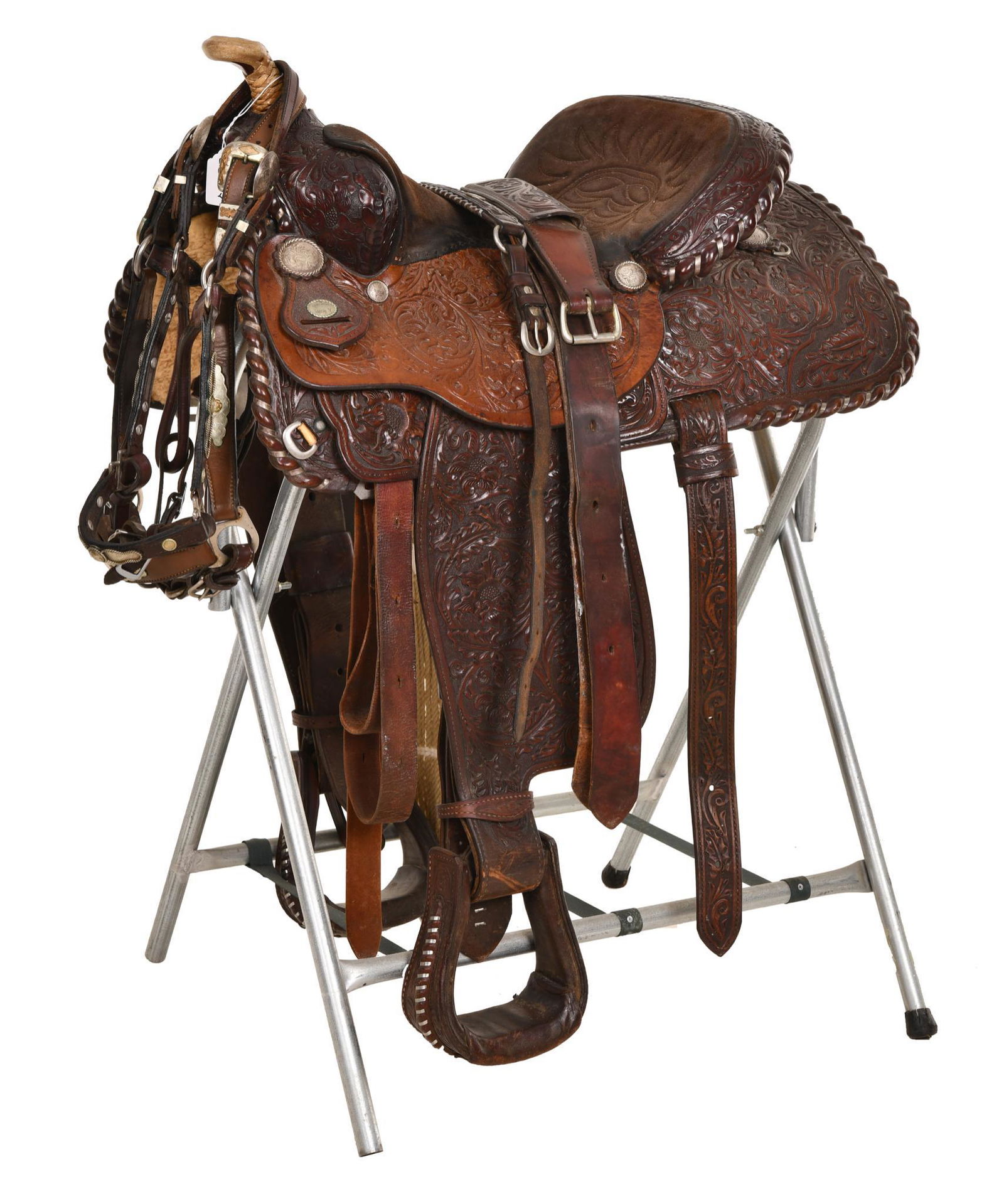 Circle Y Leather Saddle w/2 Bridle's (1 of 2)