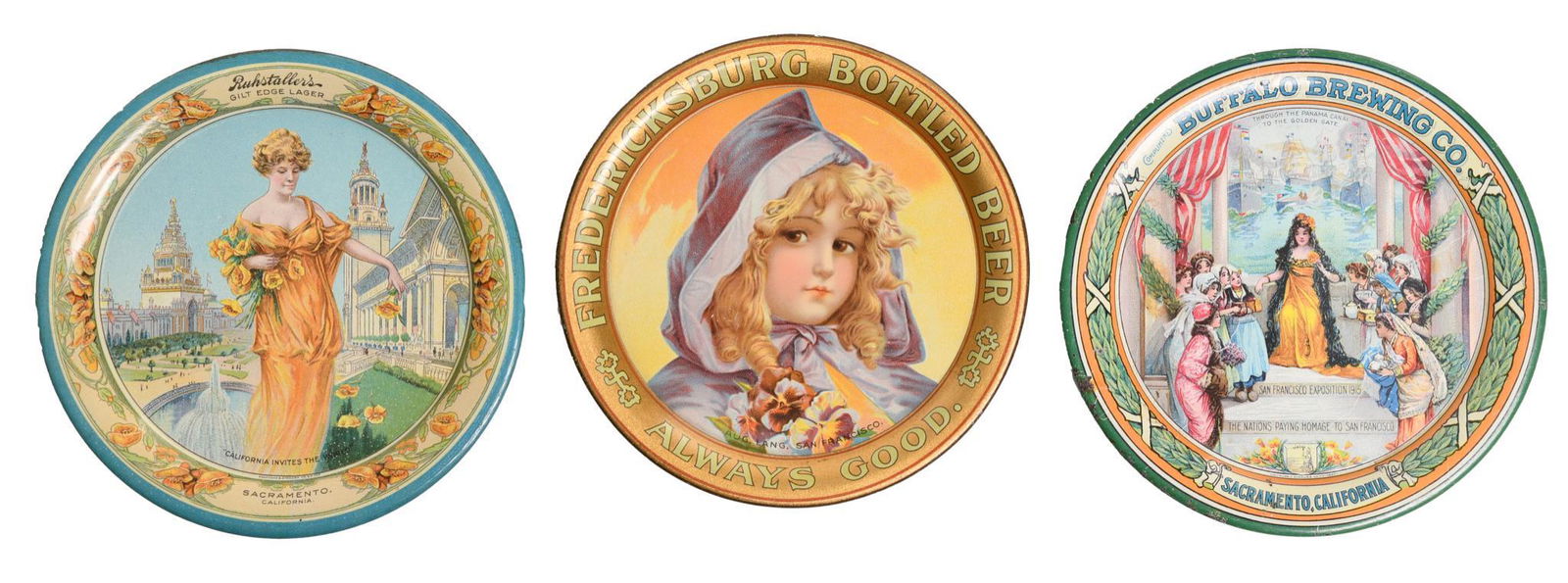 3-California Beer Tin Tip Trays (1 of 2)