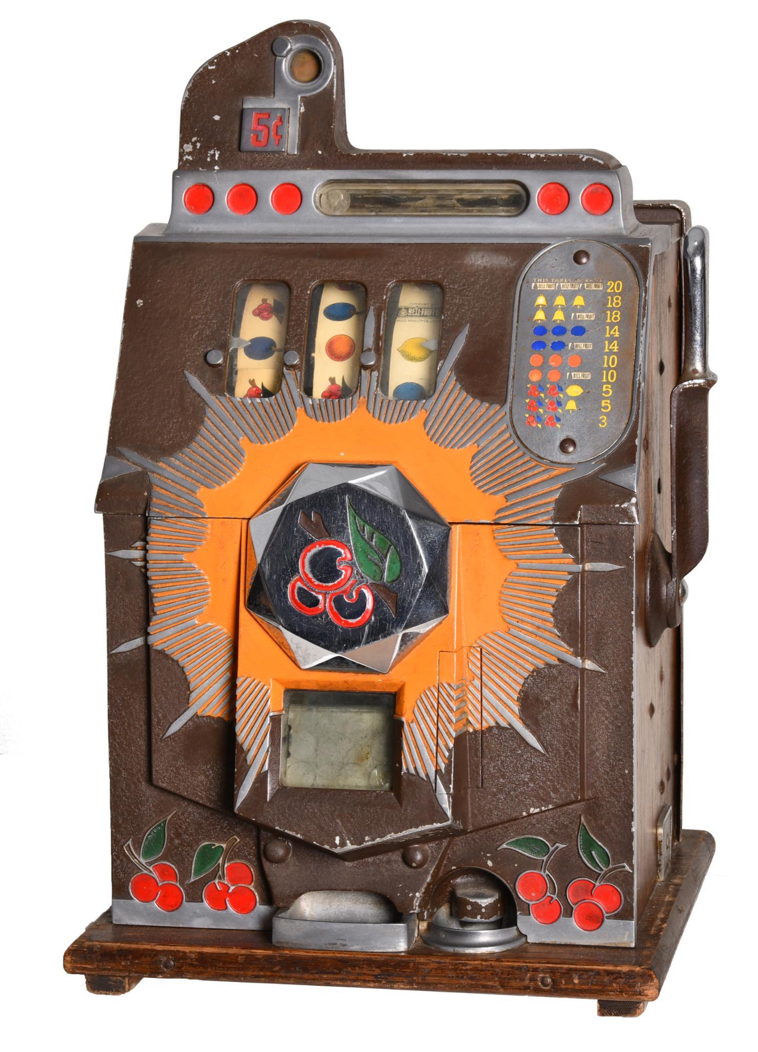 Mills 5 Cent Bursting Cherry Fron Slot Machine (1 of 4)