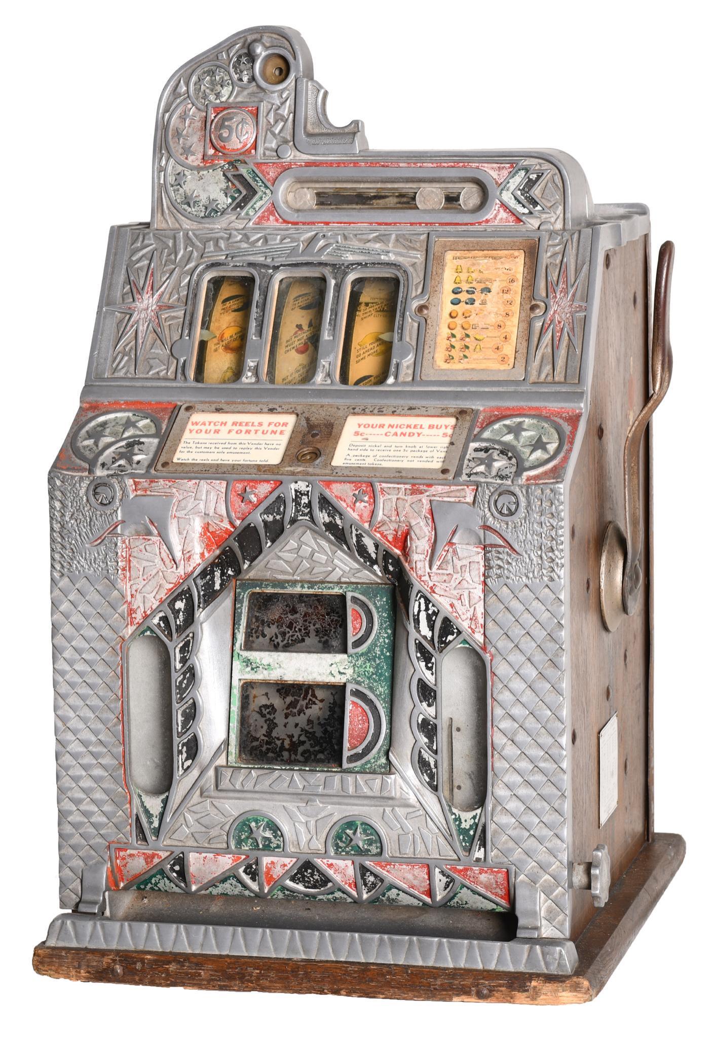 Mills 5 Cent Coin Front Slot Machine (1 of 4)