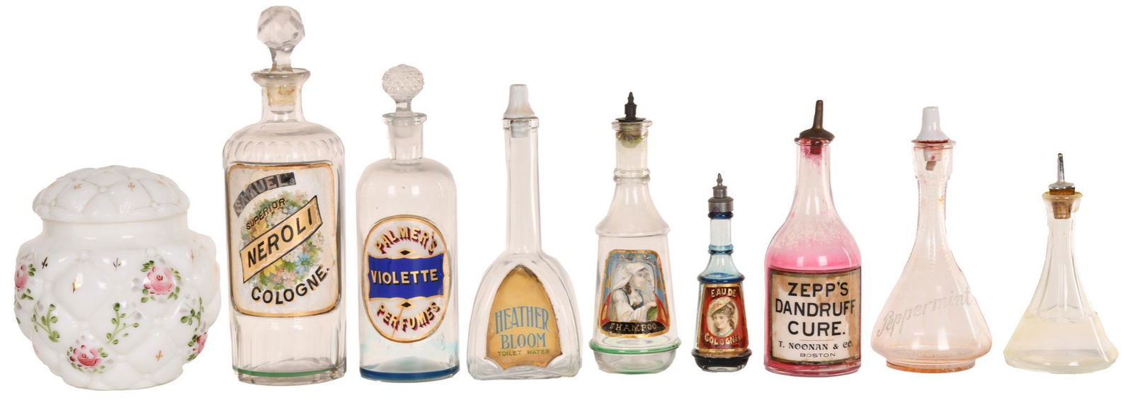9 Barber, Liquor & Other Glass Bottles (1 of 1)