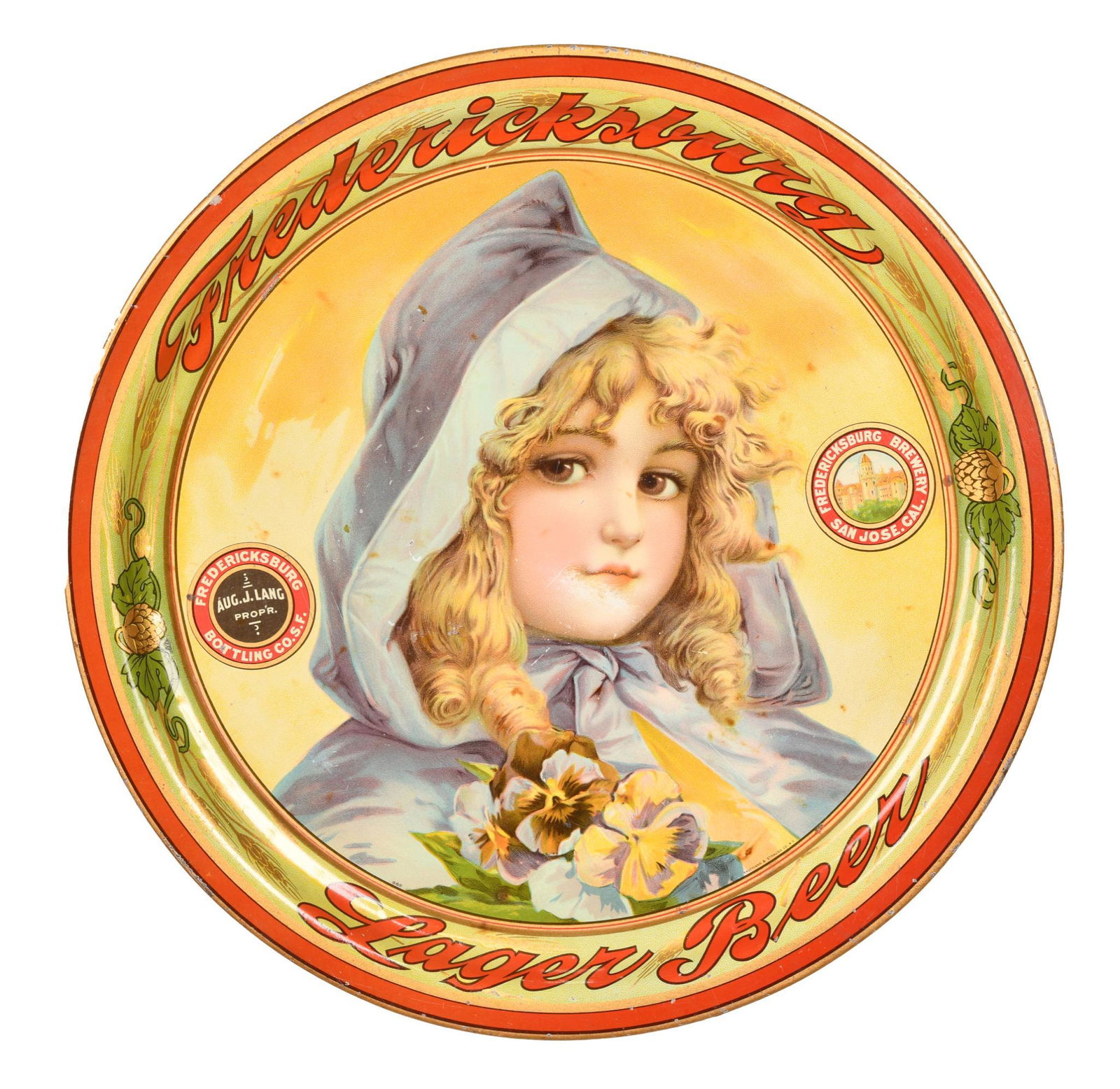 Fredericksburg Lager Beer Tin Serving Tray w/Child (1 of 2)