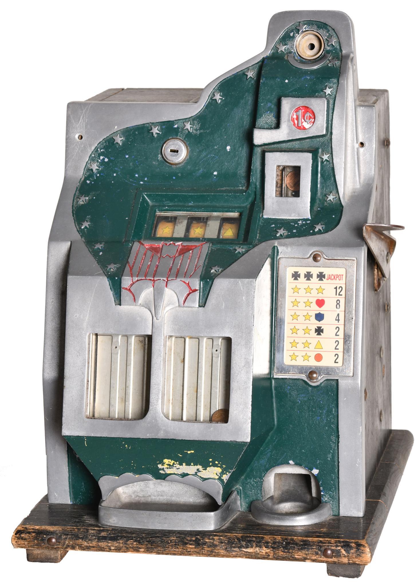 Mills Star 1 Cent Miniature Bell Slot Machine (1 of 4)