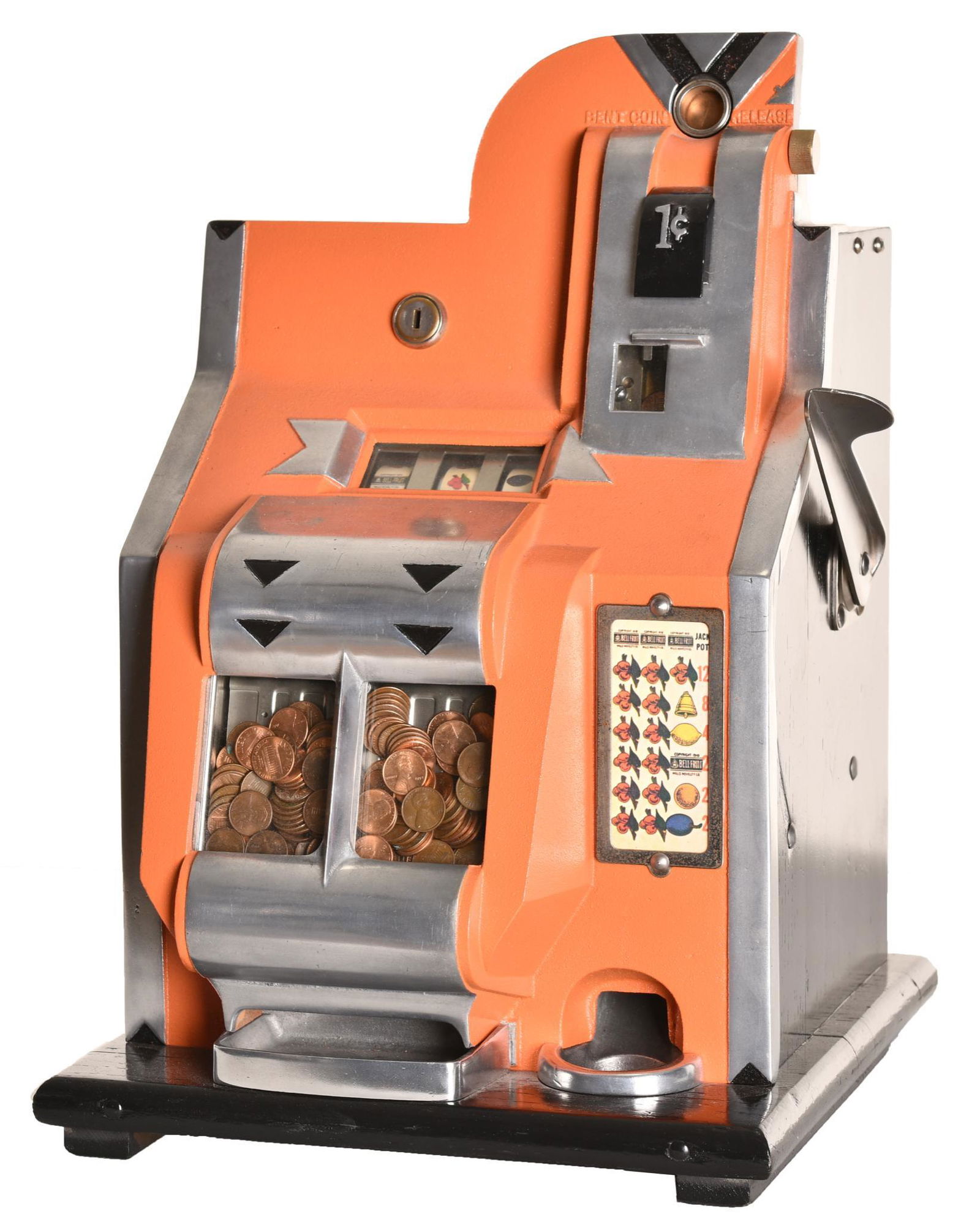 Mills 1 Cent "Chevron" Miniature Bell QT Slot Machine (1 of 3)