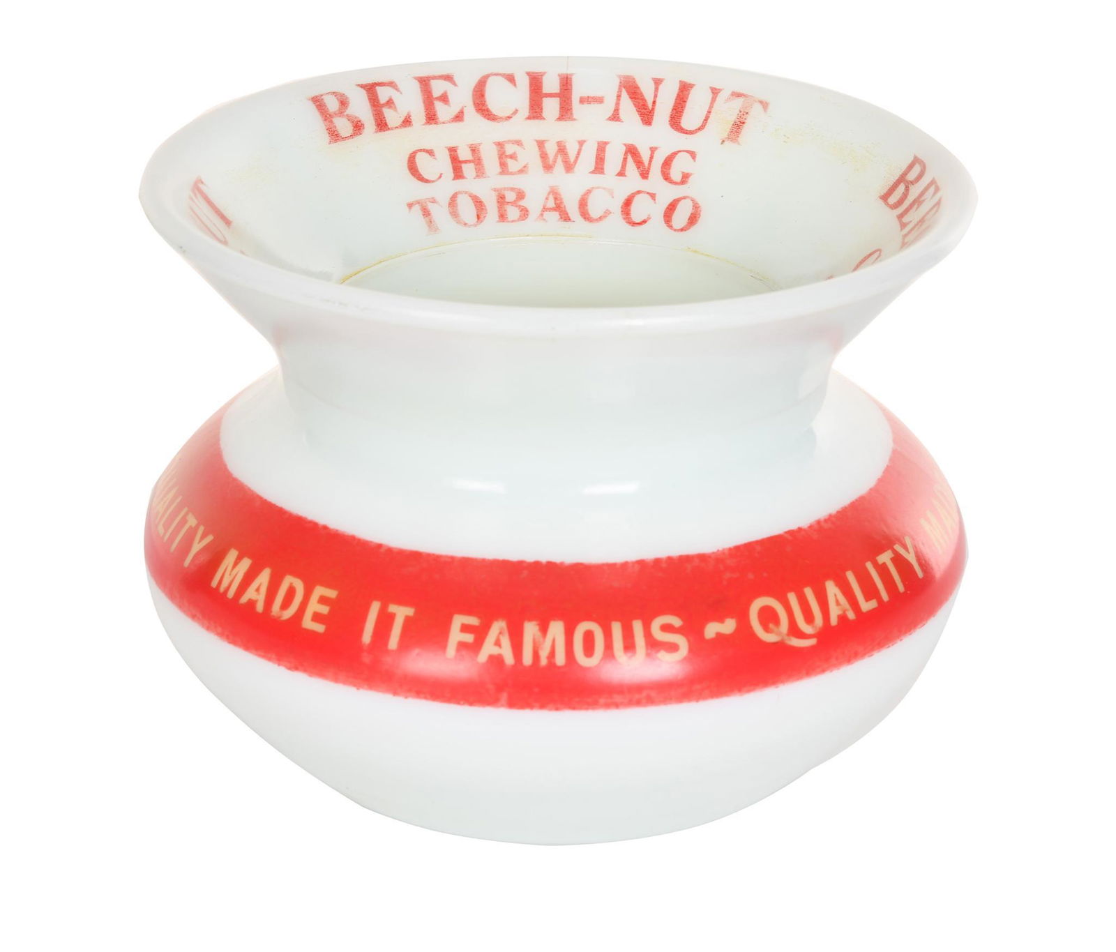 Beech-Nut Chewing Tobacco Milk Glass Spittoon (1 of 1)
