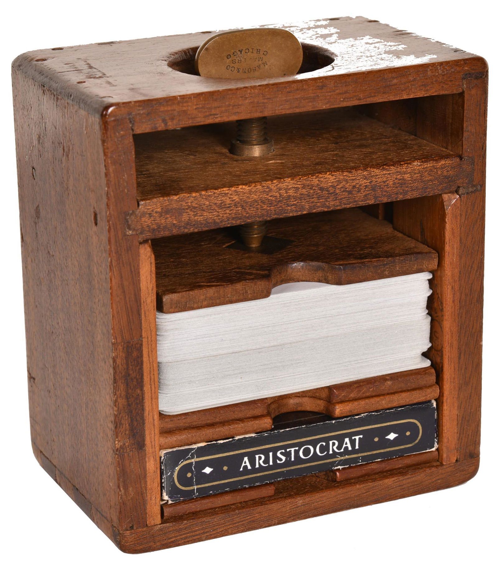Walnut Playing Card Press, Mason & Co., Chicago (1 of 2)