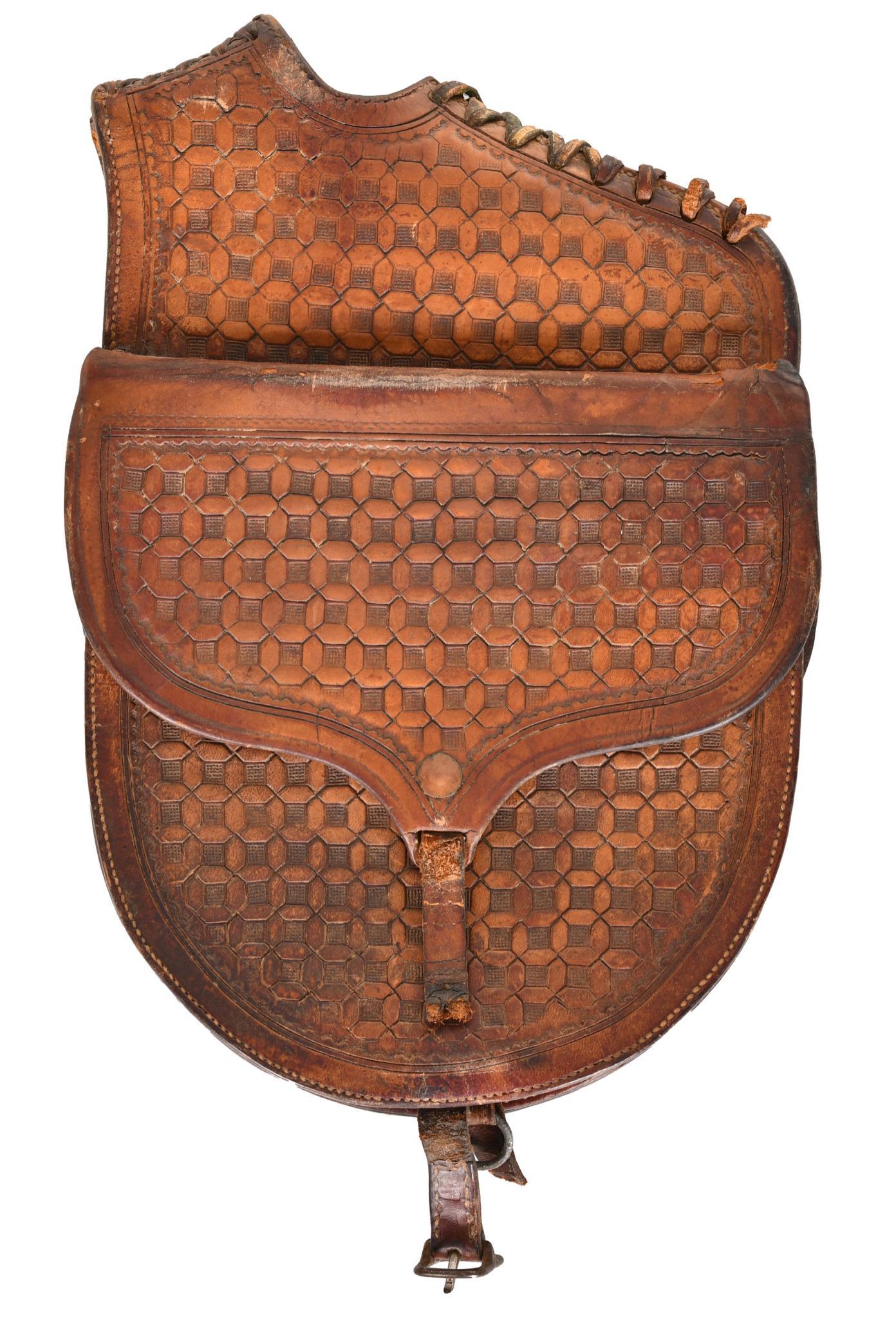 Leather Saddle Bags w/Heavy Tooling (1 of 4)