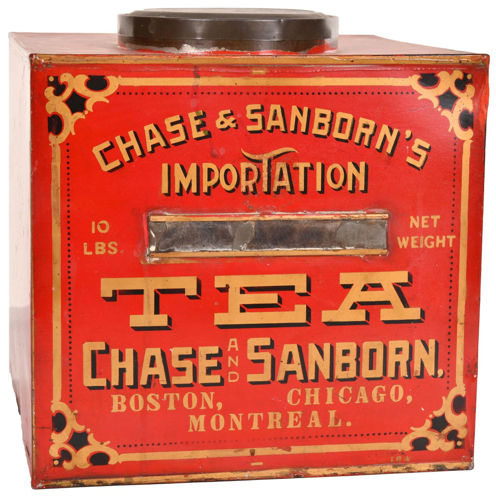 Chase & Sanborn's Tea Tin Store Bin (1 of 2)