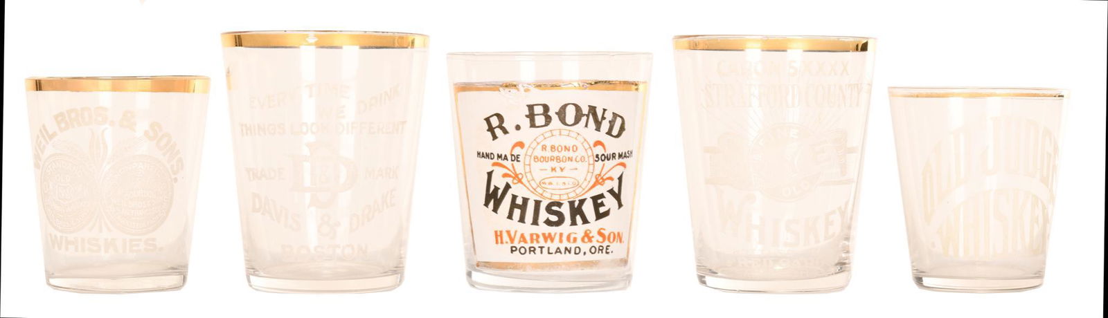 5-Painted & Etched Shot Glasses (1 of 1)