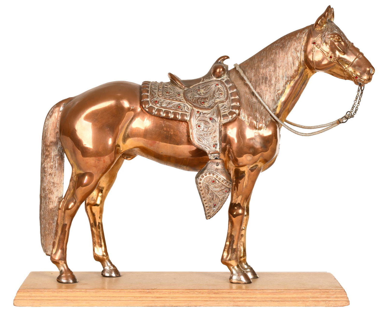 Bronze Horse Statue w/Saddle (1 of 2)
