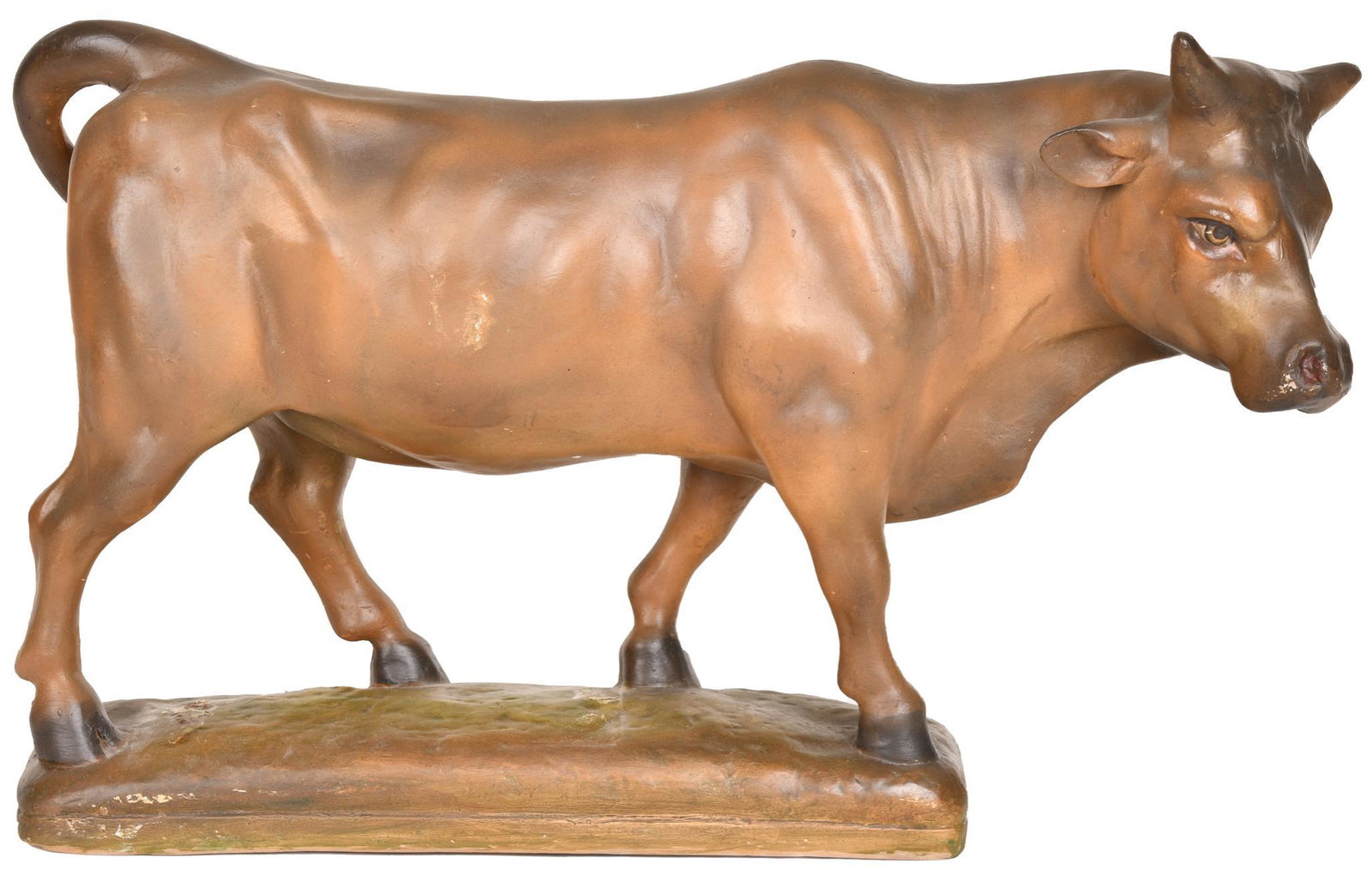 Plaster Statue of a Cow: In very good condition, has some light wear, 12"x21"x5"