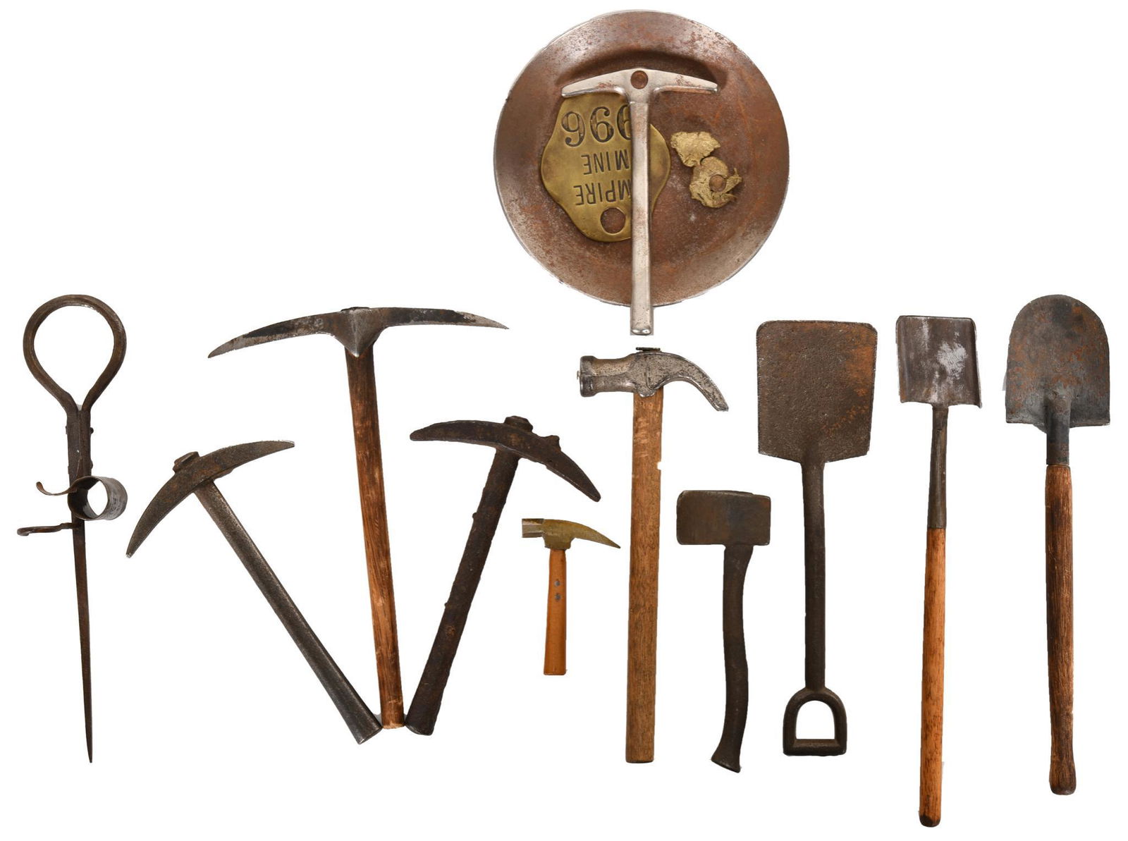 Box lot of Miniature Miner Tools and Tag (1 of 1)