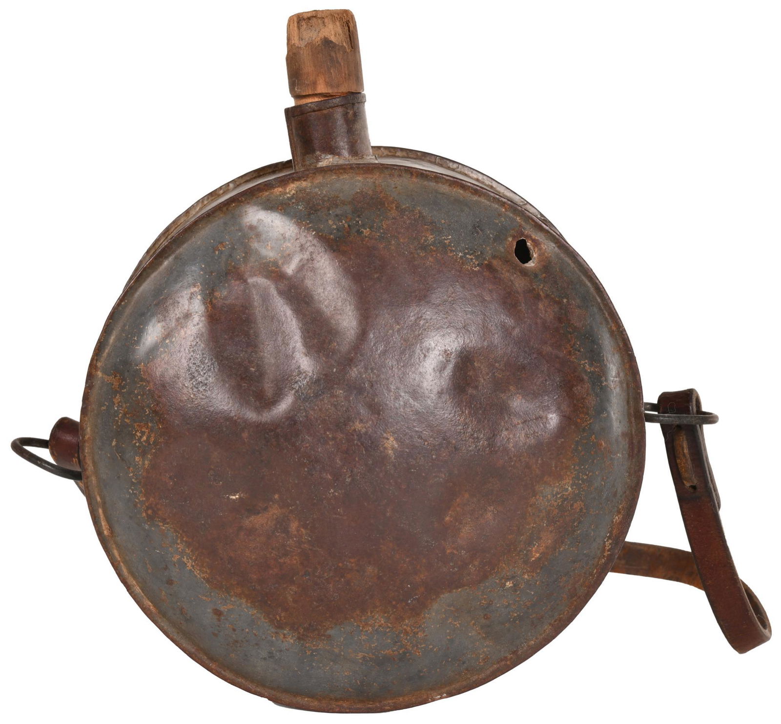 Early Metal Canteen w/Bullet Hole (1 of 2)