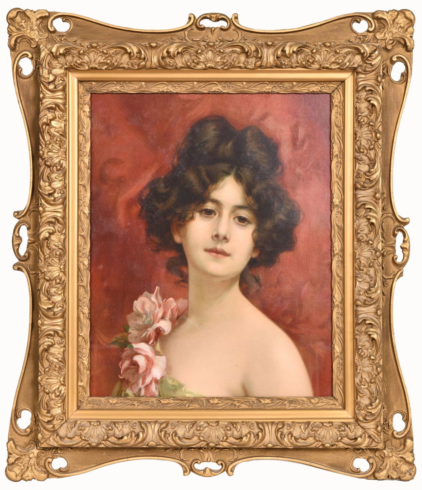 Pretty Lady Print in Ornate Frame (1 of 2)