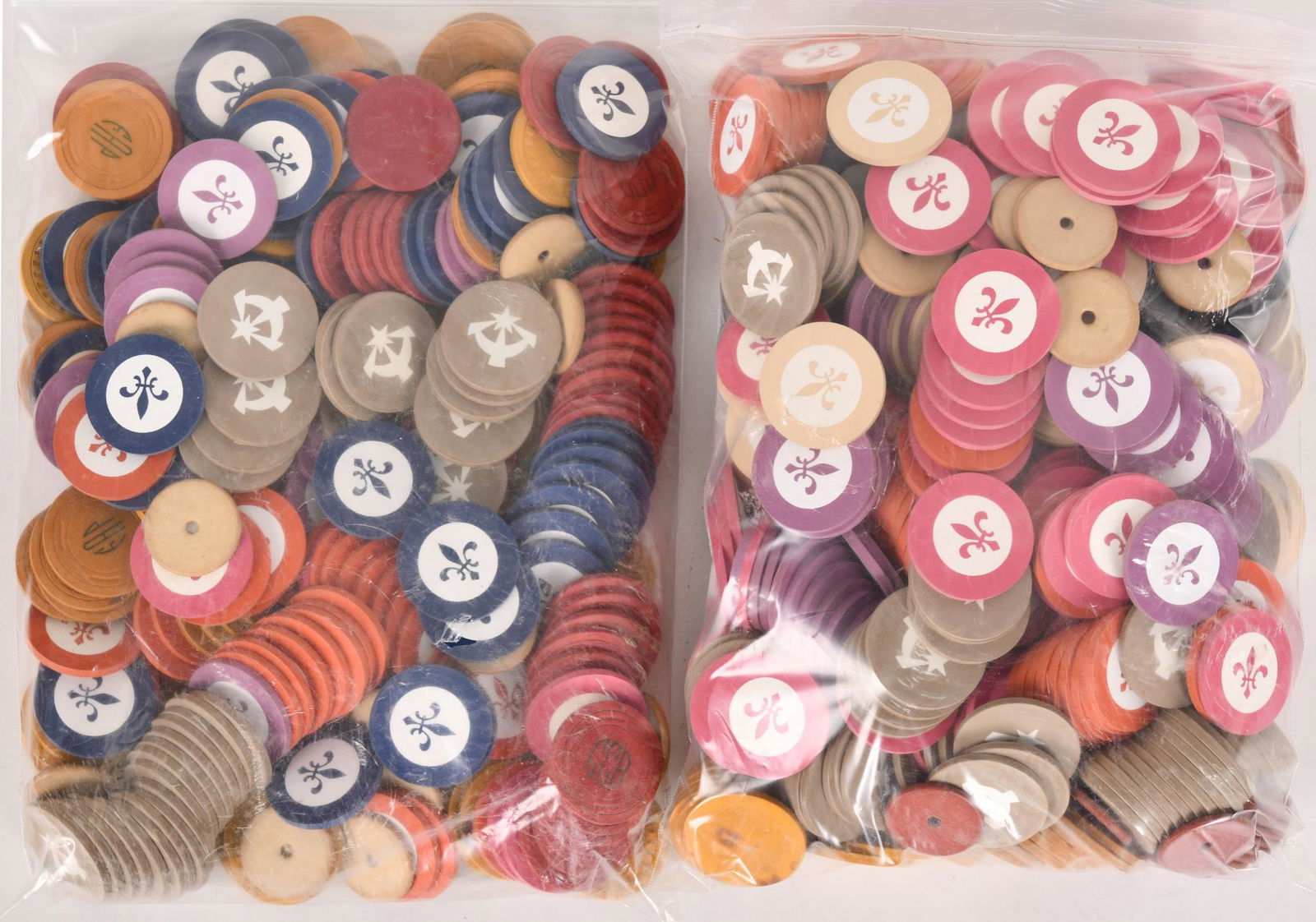 Large Box Lot of Clay Poker Chips (1 of 1)