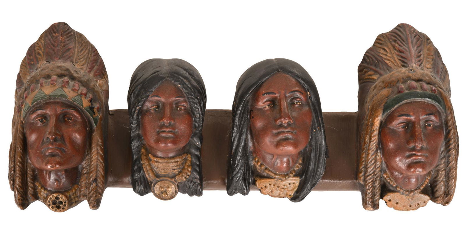 Plaster Indian Heads Plaque (1 of 2)