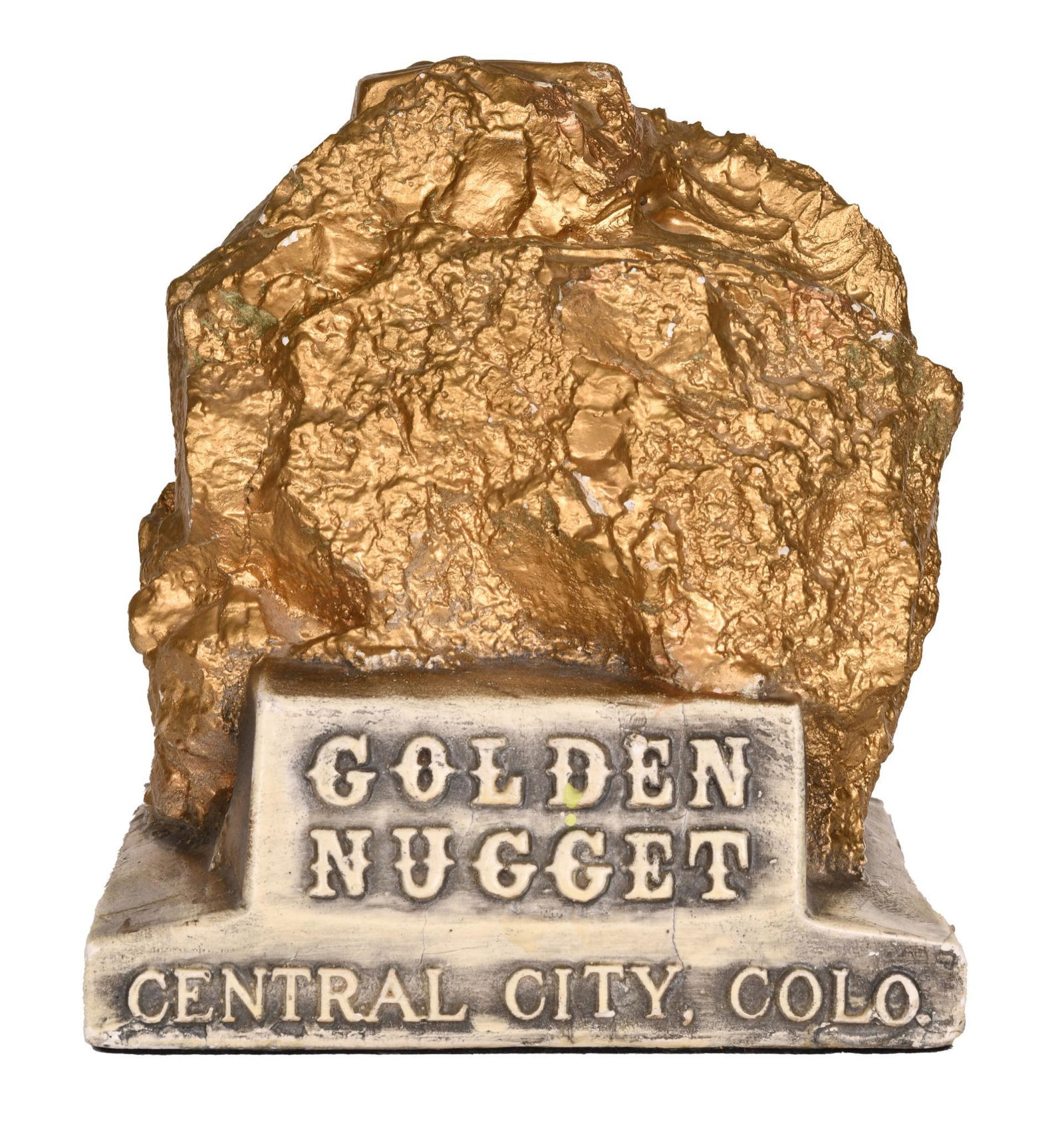 Golden Nugget Central City, Colo, Plaster Coin Bank (1 of 2)