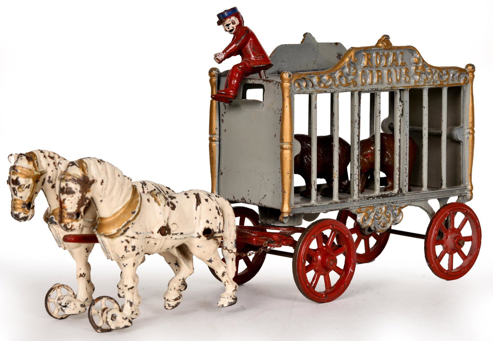 Hubley Cast Iron Royal Circus Bear Wagon w/side door (1 of 2)